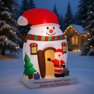 Muñeco de Nieve Inflable Navideño para Decoración de Jardín, Material de PVC, Diseño 3D, Decoración Navideña Iluminada - Product Image 2