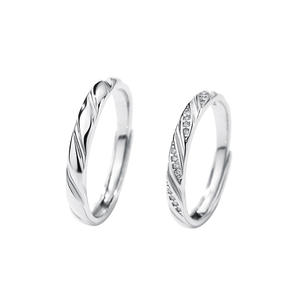 Bagues de couple en argent sterling 925, style personnalisé, réglables, superposées, pour mariages, bijoux en argent, YB-XY-816 - Product Image 5