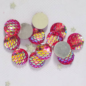 Strass en résine AB en forme d'écailles de poisson, dos plat, pour scrapbooking et décoration de mariage - Product Image 5