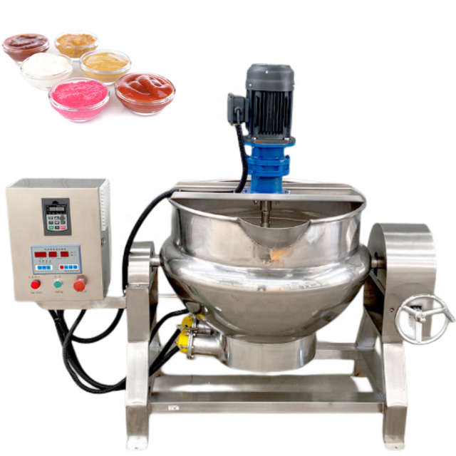 Customizable Jacketed Kettle Sesame Sauce Cooking Pot With Mixer Stirrer for Other Food Processing Machinery Pot Stirrer