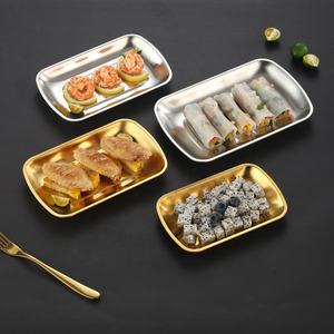 Petite assiette dorée en acier inoxydable, mini plateaux alimentaires en métal, plaques de cuisson portables pour four, polies lisses pour les campeurs - Product Image 2