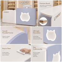 Comptoir de réception LED personnalisé avec oreilles de chat mignonnes, bicolore, pour animalerie, maternelle, salon de beauté