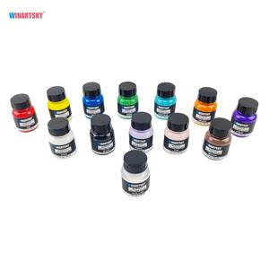 Watergedragen lederreparatieset, 12 kleuren acryl lederverfset met ontvetter, 30 ml per stuk voor lederbewerking en -schilderen - Product Image 4