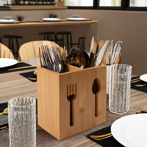 Organisateur en <span class=keywords><strong>bois</strong></span> de bambou Vente en gros Restaurant Cuillère de table Couverts Porte-ustensiles de salle à manger Présentoir de <span class=keywords><strong>cuisine</strong></span> - Product Image 4