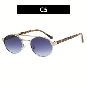 Lunettes de soleil rondes rétro punk personnalisées avec logo, UV400, double pont, ovales, pour hommes et femmes - Product Image 5