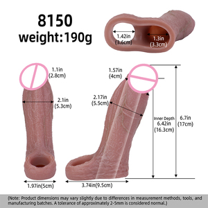 FAAK Gaine de pénis en silicone réutilisable pour homme, retardateur d'éjaculation, jouet sexuel flexible ultra réaliste, extenseur de pénis, jouet sexuel pour adultes, usine - Product Image 2