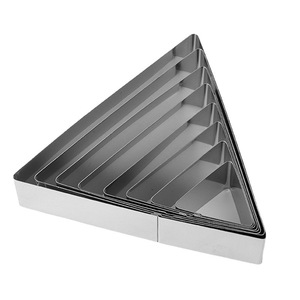 Moule à gâteau triangulaire épaissi en acier inoxydable, anneau à mousse fixe, résistant au four, outil de cuisson pour gâteaux, biscuits et <span class=keywords><strong>emporte</strong></span>-pièces - Product Image 5