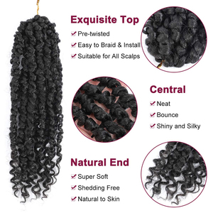 ผมถักเปียสังเคราะห์แบบ Passion Twist สำหรับผู้หญิงผิวสีดำ ผมถักเปียแบบ Pre-Looped พร้อมปลายผมหยิก - Product Image 3
