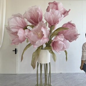 Bouquet de tulipes en organza sur mesure haut de gamme, fabriqué à la main, pour la décoration de mariages, fêtes, événements et vitrines - Vente en gros usine - Product Image 2