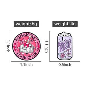 Romantasy Kitap Kulübü Emaye Rozetleri Fantezi Okuyucu Romantasy Rush Kitapsever Broş Yaka Rozeti Takı Toptan Satış - Product Image 6