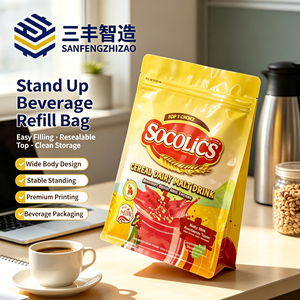 Bolsa de Embalaje Flexible Personalizada con Impresión Amarilla para Cereales, Lácteos, Bebidas de Malta - Product Image 4