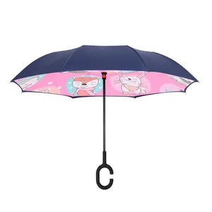 玉波19英寸优质卡通人物儿童伞小男孩来样定做印花接受儿童倒置伞