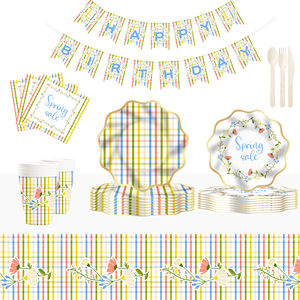 DAMAI Floral <b>Paper</b> Plates Daisy Plates Disposable Floral Party Plate for Girl Wedding Bridal Shower Birthday Tea Party Supplies - Product Image 1