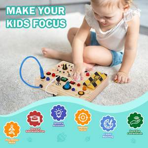 Giocattoli <span class=keywords><strong>Montessori</strong></span> in legno da viaggio per attività didattiche di apprendimento per bambini giocattolo sensoriale per bambini con autismo - Product Image 4