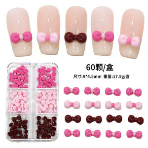 10 Piezas/bolsa Decoración de <span class=keywords><strong>Uñas</strong></span> de Resina con Lazo de Aurora 3D, Lindos Adornos de <span class=keywords><strong>Uñas</strong></span> con Cinta Roja Mágica, Dijes de Pedrería para Manicura - Product Image 4