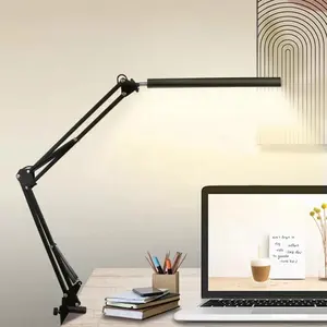 LED 접이식 책상 램프 클립 긴 팔 눈 보호 독서 책상 램프 USB 사무실 테이블 조명 실내 조명