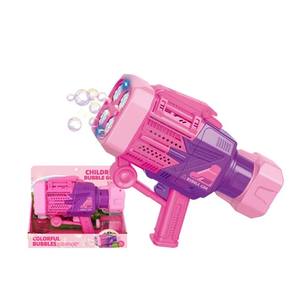 Pistolet souffleur à bulles automatique <span class=keywords><strong>TOP</strong></span> vente avec <span class=keywords><strong>4</strong></span> cylindres 32 trous jouets barboteur à espace long avec lumière pour les tout-petits de jardin jouer - Product Image 2