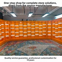 Vitrine à chaussures lumineuse orange, fabriquée à la main, avec revêtement en poudre, pour centres commerciaux, design personnalisable, pour entreprises