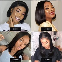 Perruques Bob 5*5 en Cheveux Vierges de Haute Qualité, Sans Nœuds, Sans Perte, 100% Cheveux Humains, Couleur Naturelle, Prix de Gros, Meilleures Ventes