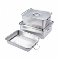 Usine en gros Durable en acier inoxydable 50*35 plateau carré poignée profonde nouveau pour la maison Restaurant hôtel Buffet stockage des aliments