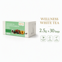 Thé Blanc aux Champignons Reishi et Polygonatum, Mélange Herbal Tonifiant Quotidien, Thé Santé, 2,5g*30 Sachets Pyramidaux, Boîte Personnalisable avec Logo, Vente Directe Usine