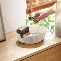 KUYUE Lot de 3 petits paniers en jute tissé pour cosmétiques, paniers de rangement pour étagères, paniers cadeaux