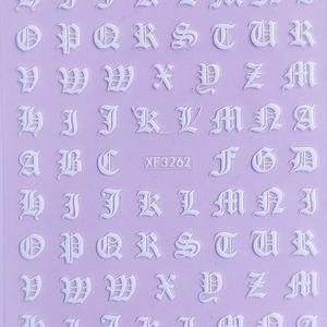 Retro Inglés Palabra Nail Stickers Charms Antiguo Alfabeto Inglés Stick On Nails - Product Image 4