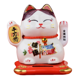 Cerámica automática mano temblorosa estilo japonés gato <span class=keywords><strong>de</strong></span> la suerte batería solar modo dual tienda apertura, inauguración <span class=keywords><strong>de</strong></span> la casa pequeño adorno regalo - Product Image 1