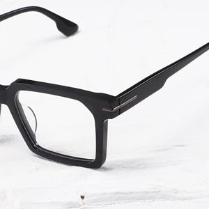 Rectangular Full Rim <b>Eyeglasses</b> <b>Frames</b> Solid Black Resin Lens Anti-Uv Unisex Adult Vision Correction - Product Image 3