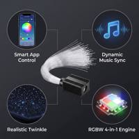 Kit de Iluminación Interior para Techo de Auto con Fibra Óptica Efecto Cielo Estrellado
