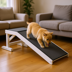 Rampe pour chien blanche 49 x 16 x 14, surface antidérapante en tapis, pour accès aux meubles et lits, pour chiens de taille moyenne, utilisation en intérieur - Product Image 2