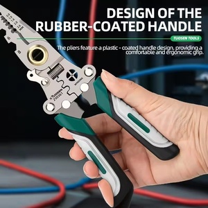 Pince à dénuder et à sertir pliable pour électricien, en acier au carbone et plastique, métrique, multifonctionnelle, à coupe dentelée, pour câbles longs, pour le bricolage - Product Image 6