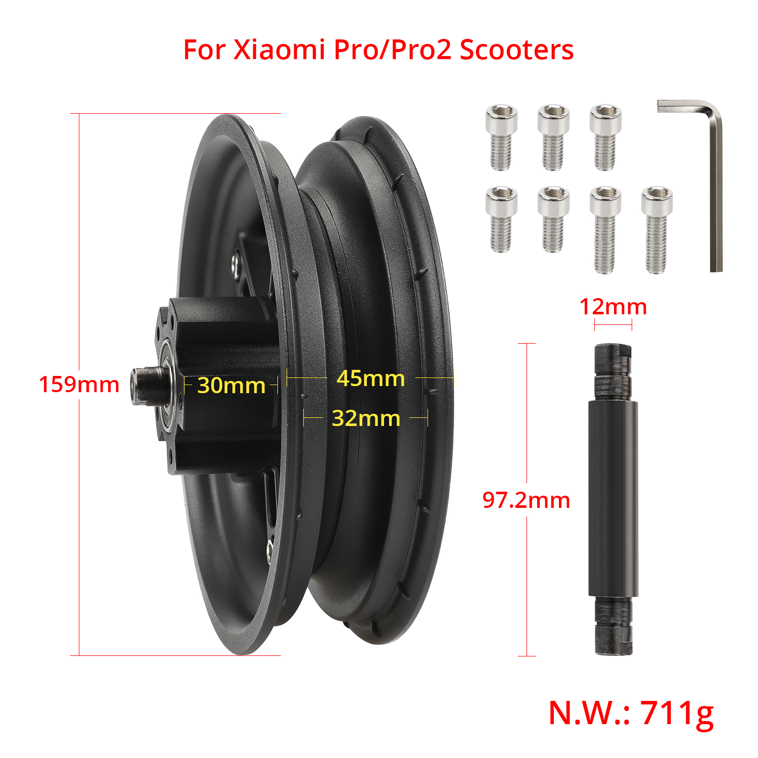 Ulip Split Rear Hub for xiaomi Pro/Pro scooters