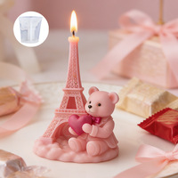 Moule en silicone pour bougie d'aromathérapie, style architecture nordique, tour Eiffel, rose, fleur, moule en plâtre DIY
