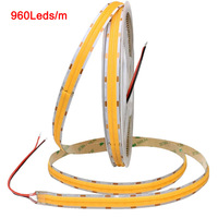 Bande LED COB 24V en gros, haute luminosité, 960 LED, 12mm, double rangée, lumière blanche, 28W/M, 20M, sans chute de tension