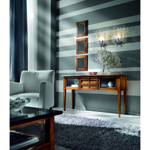 โต๊ะคอนโซลแบบเปิดประทุนพร้อมลิ้นชัก3บานประตูกระจก2บานสำหรับห้องนั่งเล่นห้องนอนโรงแรมที่เก็บของตกแต่งบ้านไร่ - Product Image 1