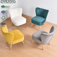 Fauteuil oriental traditionnel CARLFORD en tissu de laine d'agneau blanc avec pieds en métal, design moderne, fauteuil d'appoint pour salon