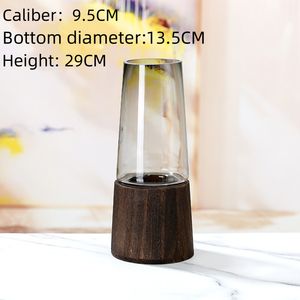 Decoración de mesa hidropónica para el hogar de estilo Natural Simple moderno, anillo de madera creativo y jarrón de cristal, arreglo floral - Product Image 6