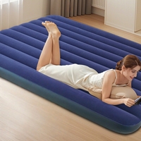 Nouveau matelas gonflable design avec revêtement floqué, taille Queen, lit d'appoint portable en PVC floqué pour la maison