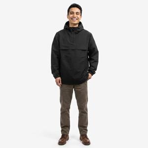 Vestes coupe-vent à capuche à séchage rapide très vendues, en toile, 100% coton, prix bas, vêtements d'automne, logo sur le devant - Product Image 1