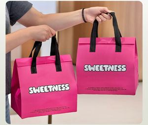 ถุงพลาสติกเก็บความร้อนสำหรับส่งอาหาร ขนมปัง กาแฟ เค้ก สำหรับร้านอาหาร ถุงผ้าไม่ทอ ขายส่ง - Product Image 6