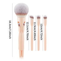 Nouvel ensemble de 4 pinceaux de maquillage magnétiques pour le visage et les yeux, pratique pour les voyages, avec poils en fibres synthétiques