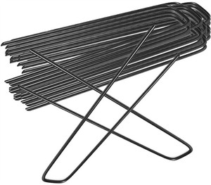Lot de <span class=keywords><strong>1000</strong></span> agrafes de paysage et piquets de tente en acier moderne 11GA 6\"X1\"X6\" - Agrafes de barrière anti-mauvaises herbes de jardin et piquets de jardin (utilisation pendant 10 ans) - Product Image 2