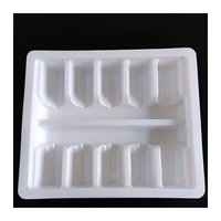 Plateau alvéolé d'emballage en plastique blanc T-001 pour 10 flacons de 3 ml, vide, pour 10 flacons de 3 ml