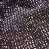 Tissu jersey brillant en maille lurex à carreaux métalliques pour vêtements textiles