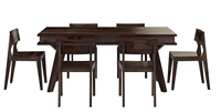 Table à manger moderne en bois de noyer vietnamien faite à la main, quatre pieds inclinés, montage facile, mobilier pour la maison, la cuisine, l'appartement, l'hôtel