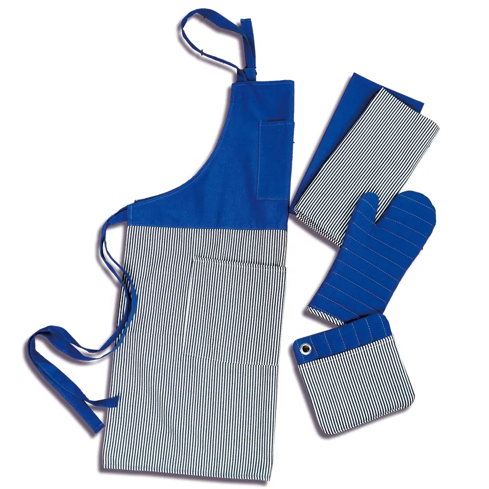 Meita Rumah Desain Kustom Dapur Koki Apron Memasak Logo Oven Mitt Pot Pemegang Handuk Apron Set Hadiah