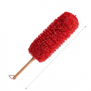 Brosse à poussière en microfibre avec manche en bois, logo personnalisé OEM, réutilisable, lavable, brosse à plumes moelleuses, fournisseur en gros - Product Image 3