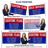 Özel Reklam Kaliteli Boya Süblimasyonlu 100D Polyester Baskılı 60x90cm 2x3ft 3*5FT Tek Taraflı Logolu Bayraklar Afişler
