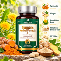 Complément Herbal en Comprimés de Curcuma, Gingembre et Racine de Pissenlit, Enrichi en Glutathion et Levure, Marque Blanche, Fabricant OEM ODM en Gros